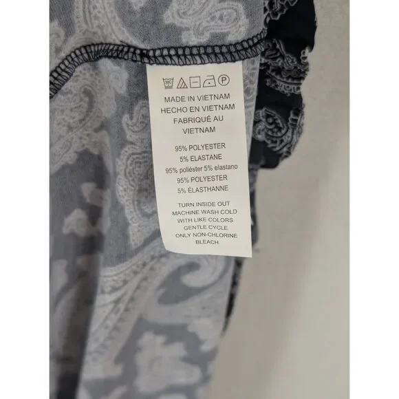 Michael Kors Paisley Print Sleeveless Dress Navy Blue Women's Size 2X - Picture 5 of 10